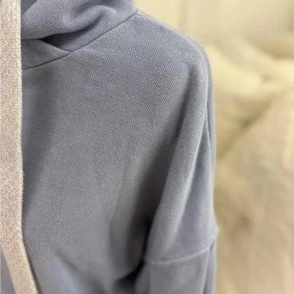 Aerie Blue Hoodie with Cream Drawstrings - Picture 7 of 10